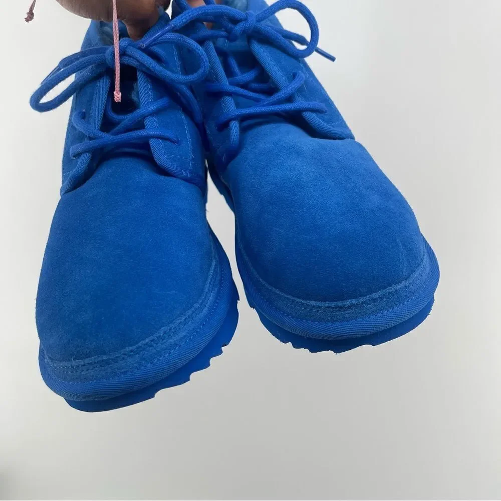 UGG Kids Neumel II Chukka Boots Size 6 Royal Blue Suede Lace-Up 1017320K